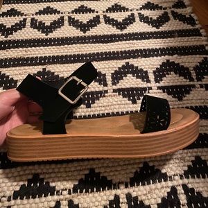 Strapped platform sandals